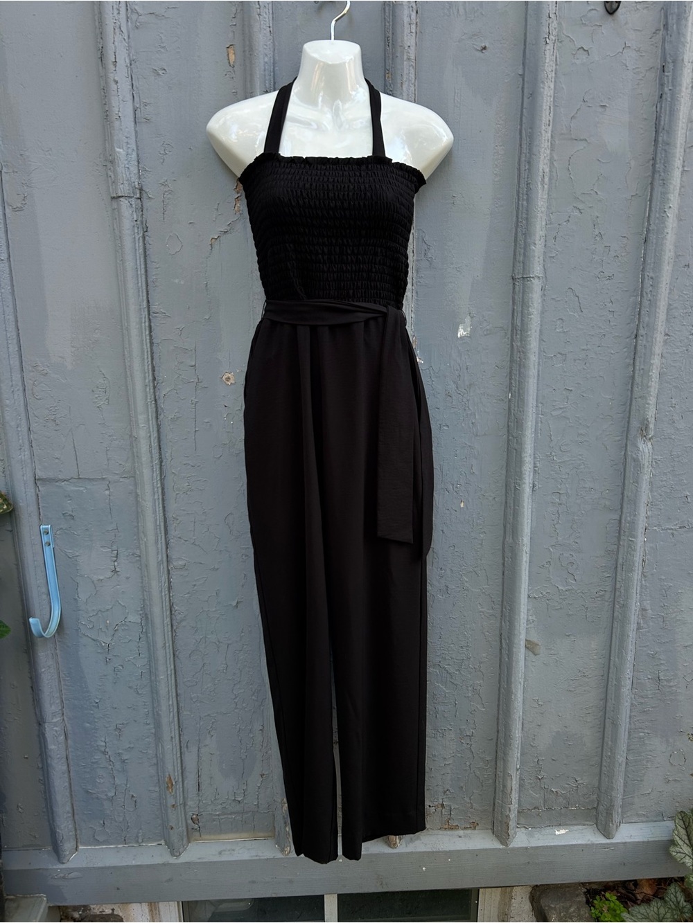 Drew black Shay smocked jumpsuit, BNWT, size s